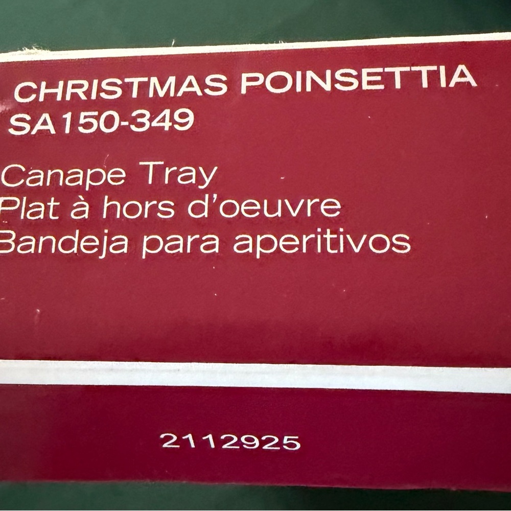 Mikasa Christmas Poinsettia Bowl & Canape Tray Set - Picture 6 of 7